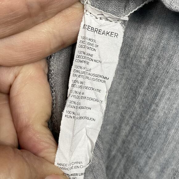 Icebreaker 100% Merino Wool Top Women M Gray Long Sleeve Base Layer Outdoor Ski - Picture 8 of 8